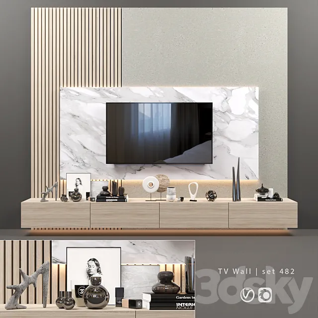 TV Wall | set 482 3ds Max