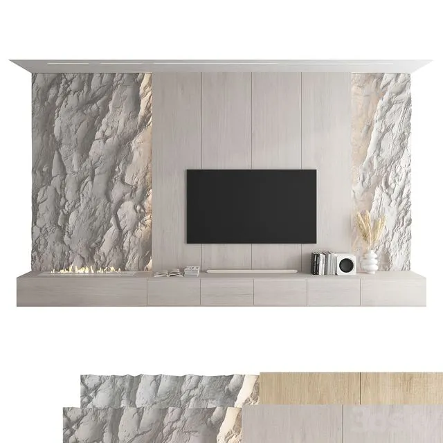 TV Wall Set 49 3dsMax Model