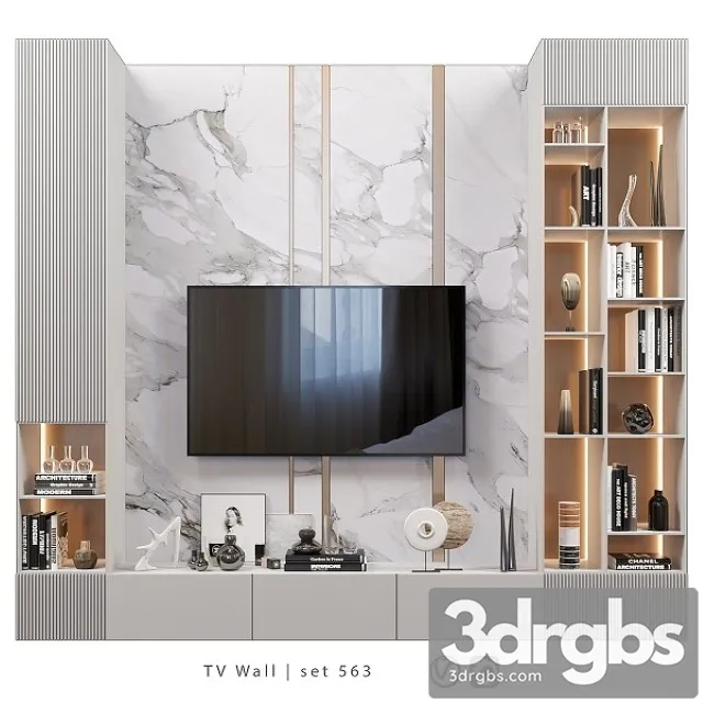 TV Wall Set 563 3dsmax Download