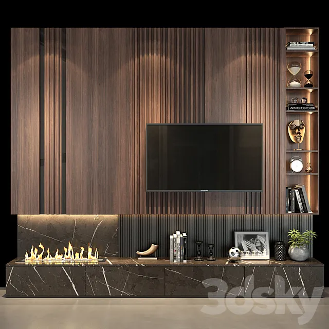 TV Wall set 58 3DS Max Model