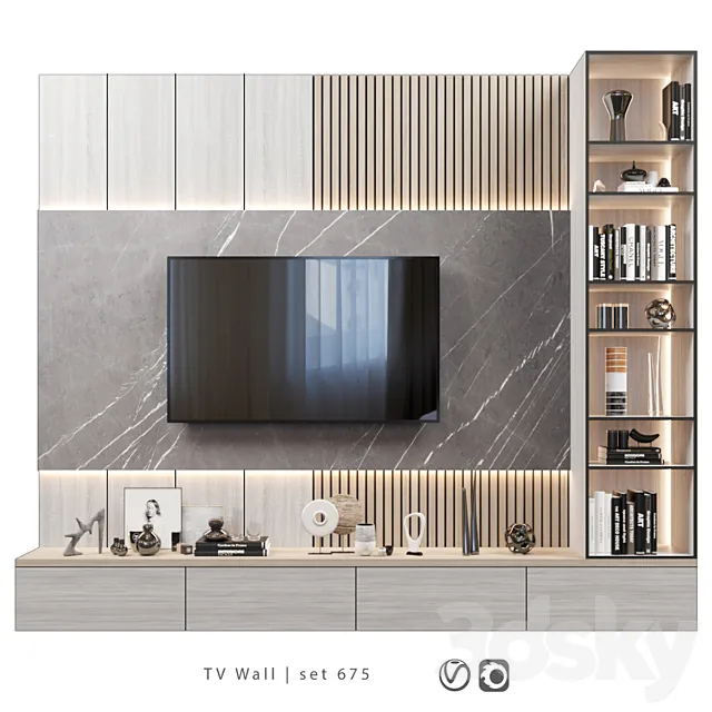 TV Wall | set 675 3ds Max