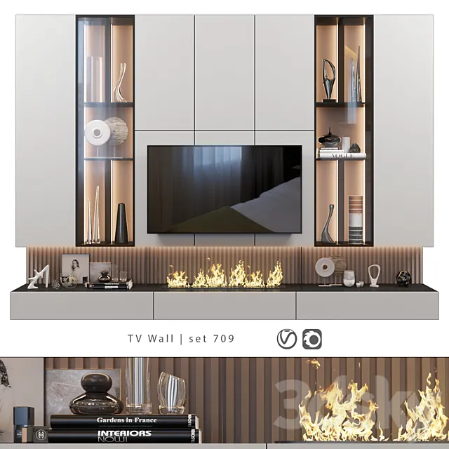 TV Wall | set 709 3ds Max