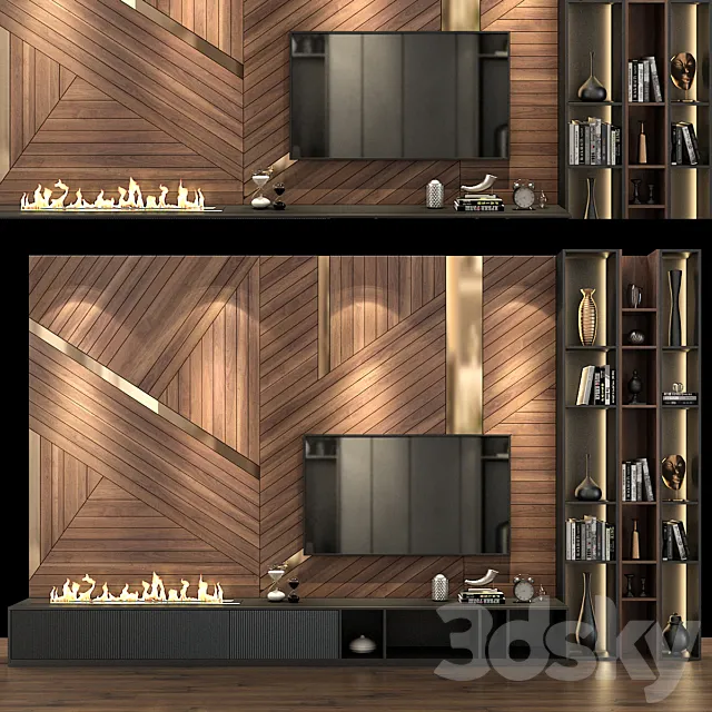 TV Wall set 78 3DSMax File