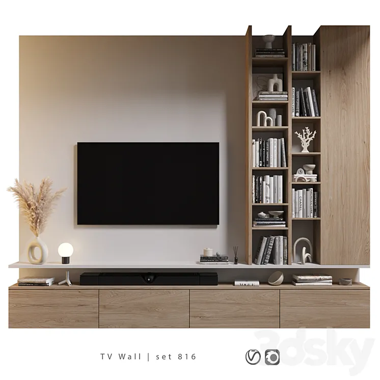 TV Wall | set 816 3DS Max Model
