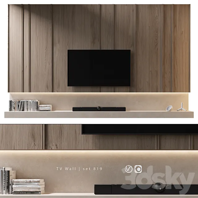 TV Wall | set 819 3ds Max