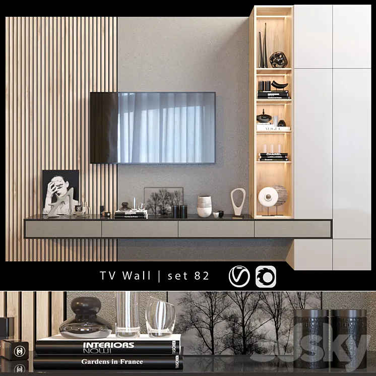 TV Wall | set 82 3DS Max