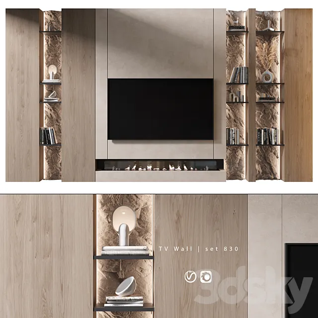 TV Wall | set 830 3DS Max Model