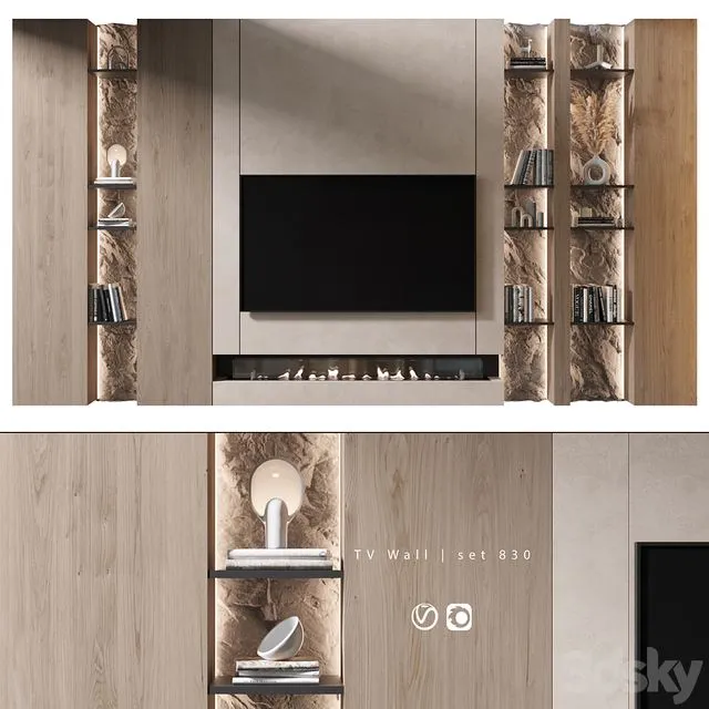 TV Wall set 830 3dsMax Model