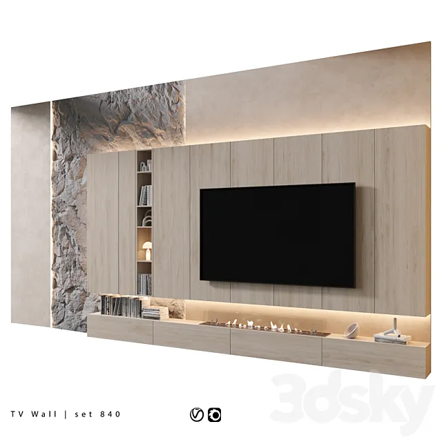 TV Wall | set 840 3DS Max Model