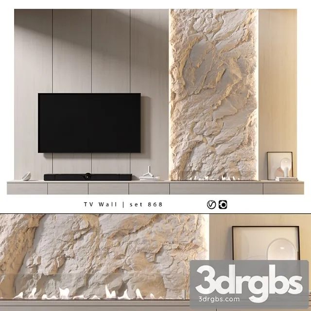 TV Wall Set 868 3dsmax Download