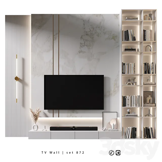 TV Wall | set 872 3ds Max