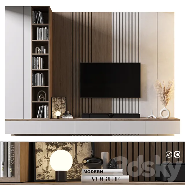 TV Wall | set 874 3ds Max
