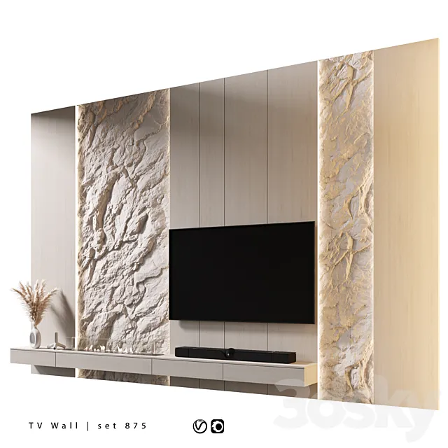 TV Wall | set 875 3ds Max