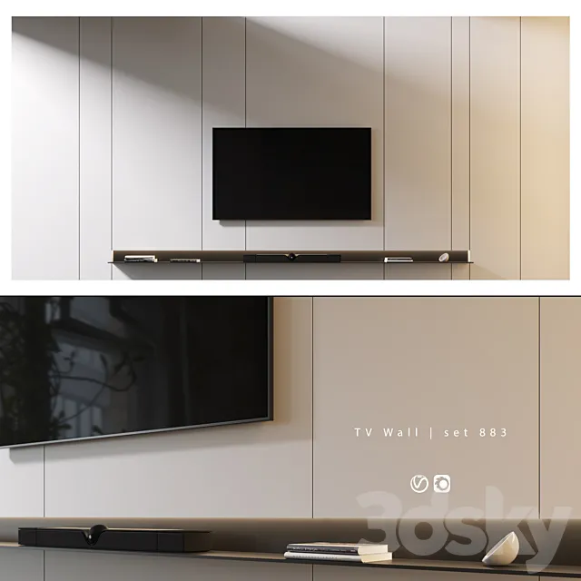 TV Wall | set 883 3DS Max Model