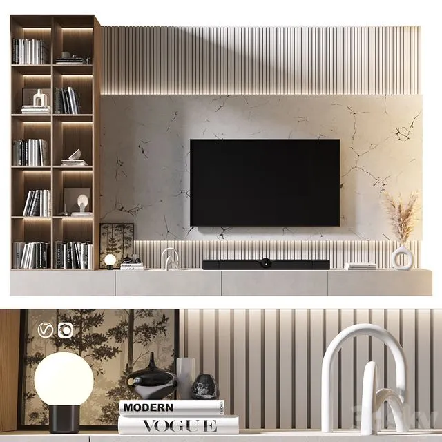 TV Wall set 885 3dsMax Model