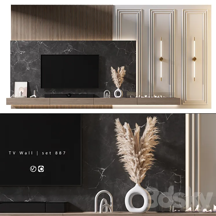 TV Wall | set 887 3DS Max Model