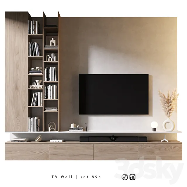 TV Wall | set 894 3ds Max