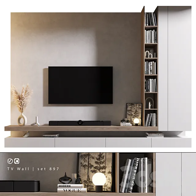 TV Wall | set 897 3DS Max Model