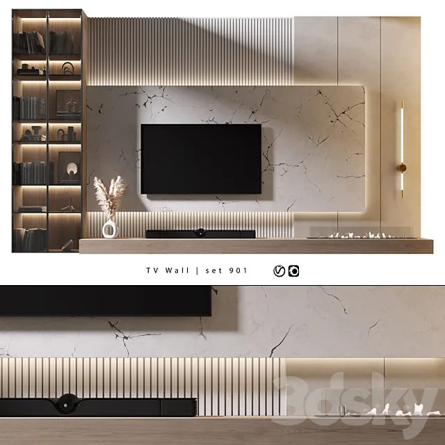 TV Wall | set 901 3DS Max Model