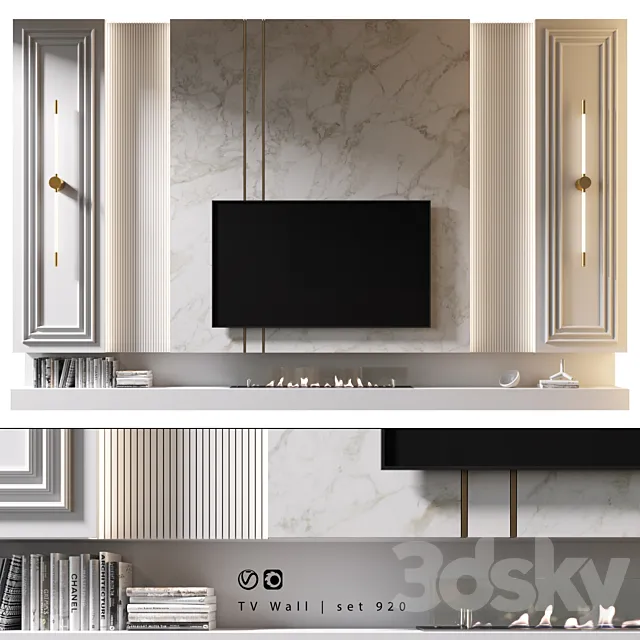 TV Wall | set 920 3ds Max