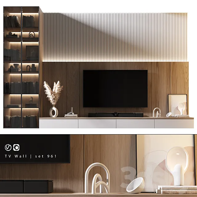 TV Wall | set 961 3ds Max