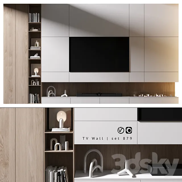 TV Wall | set 979 3ds Max