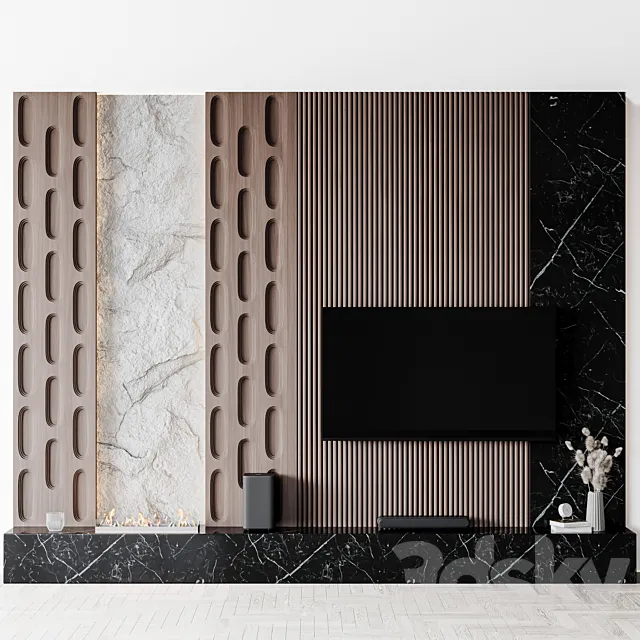 TV Wall set04 3ds Max