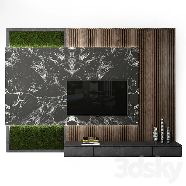 Tv wall set_ 04 3DS Max Model