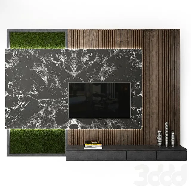 Tv wall set_ 04 3dsMax Model