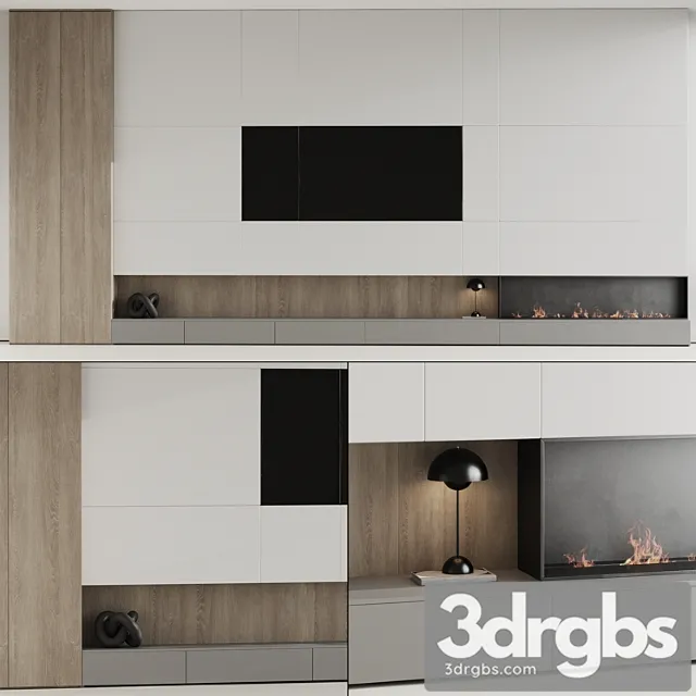 Tv wall with fireplace 07