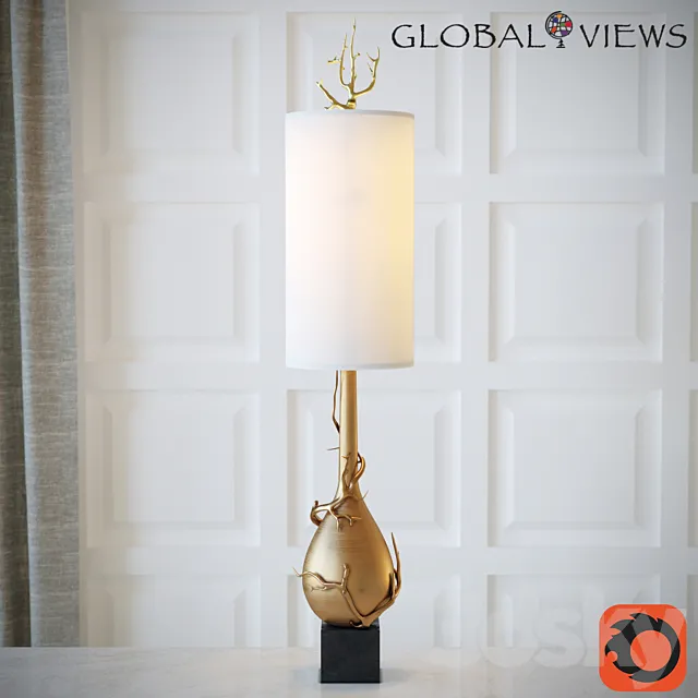 Twig Bulb Floor Lamp-Brass 3ds Max