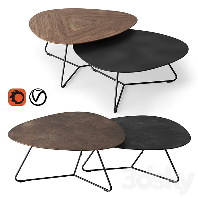 Twinny coffee tables 3DS Max Model