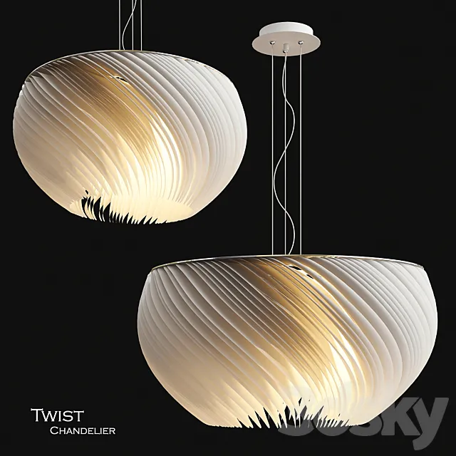 Twist chandelier 3DS Max Model