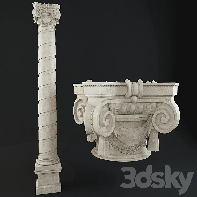 Twisted column 3DS Max Model