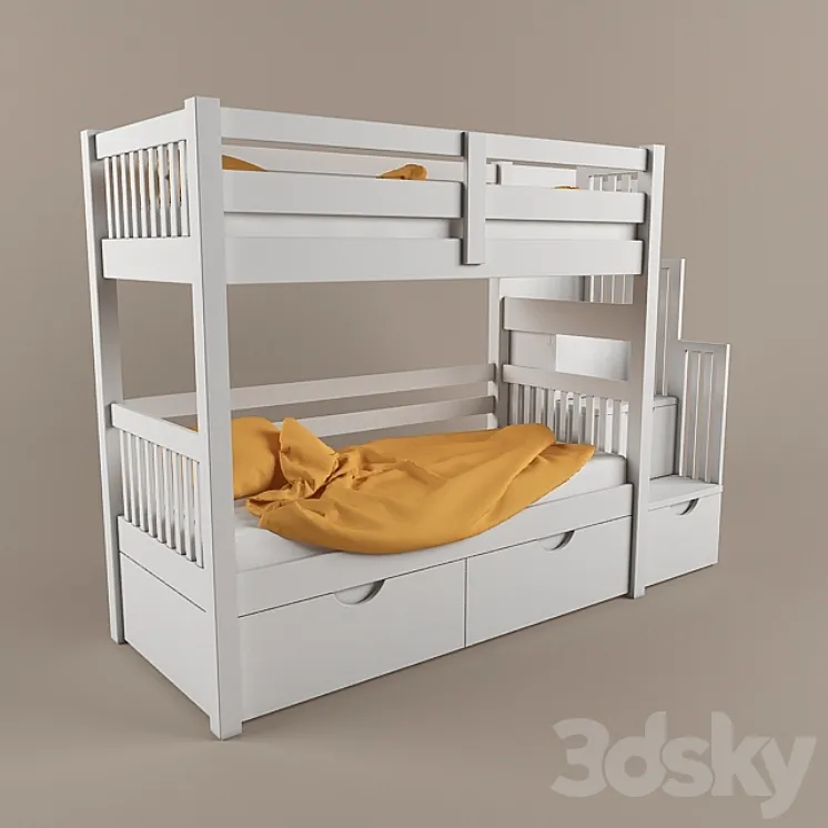 two bunk bed 3DS Max