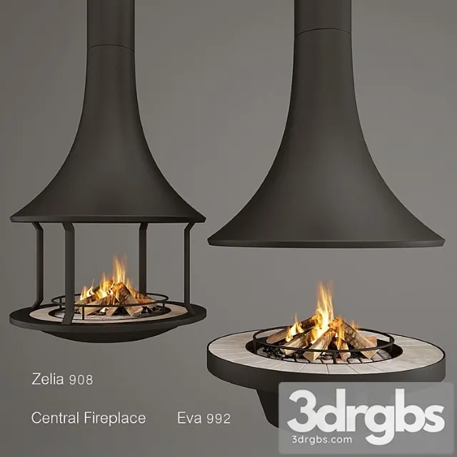 Two fireplaces zelia 908 and eva 992 3dsmax Download