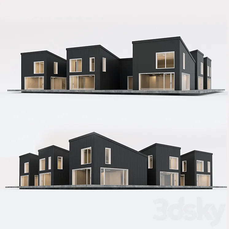 Two-storey residential building. Prefab house. 8 3DS Max