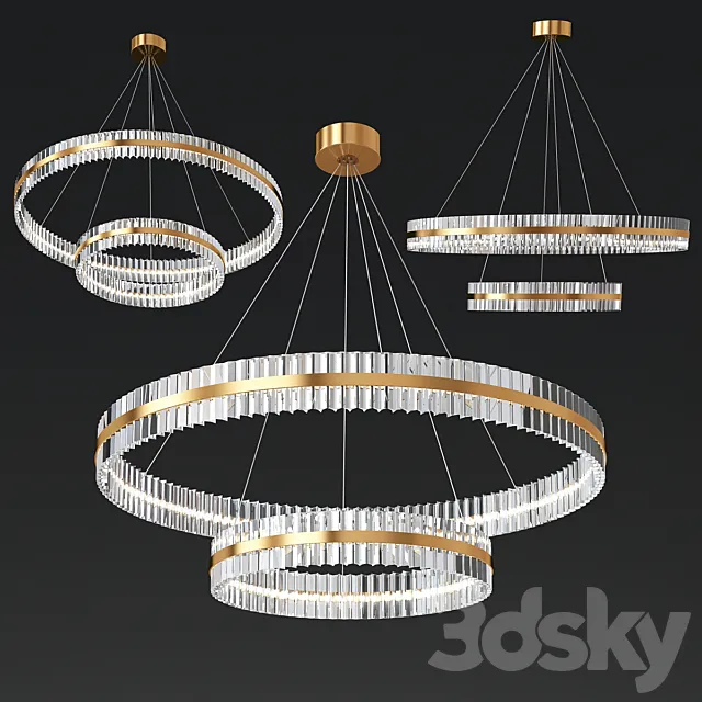 Two Tier Crystal Chandelier 3DSMax File