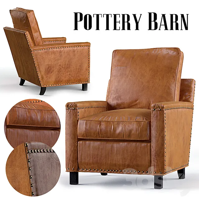 Tyler Leather Armchair | Pottery Barn 3DSMax File