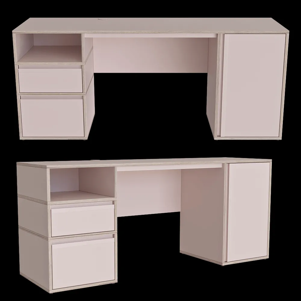 Tylko – Desk Dusty Pink Plywood 3ds Max