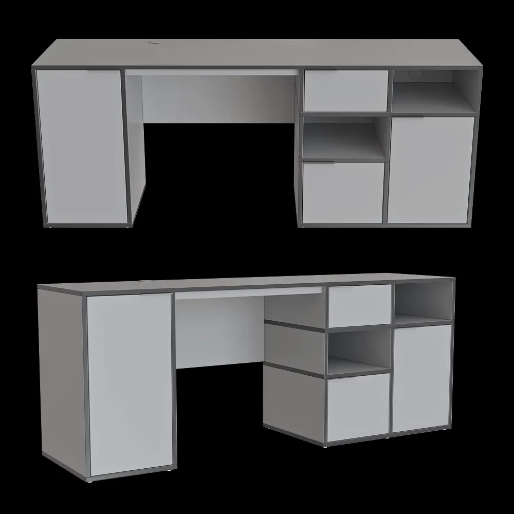 Tylko – Desk in Gray with Door and Drawers 3ds Max
