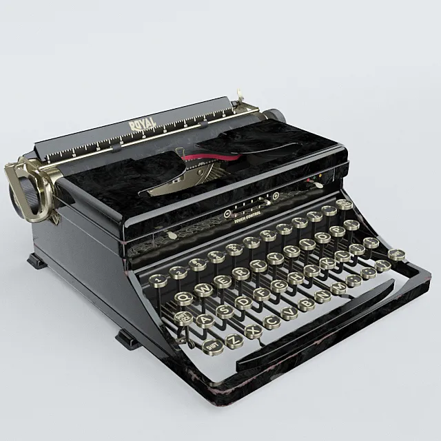 Typewriter Royal Portable Standard Model O 1936 3ds Max