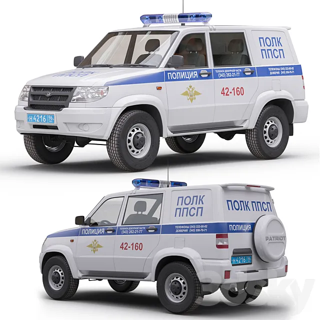 UAZ Patriot Patrol car 3ds Max