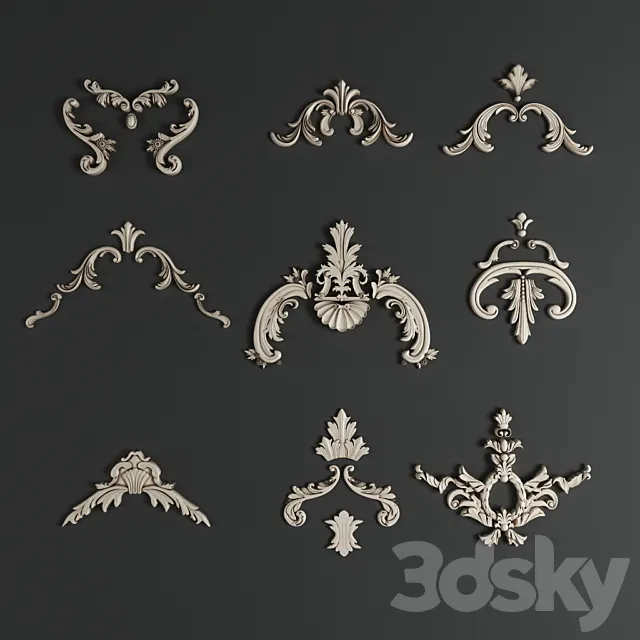 Ugolki.Dekor-stucco 3ds Max