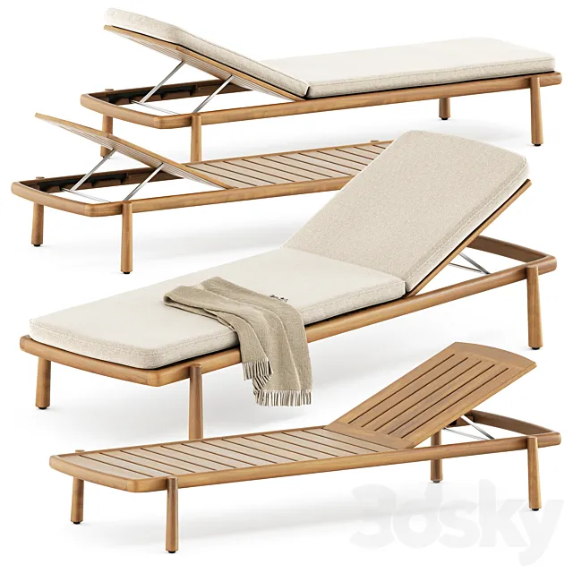 Ukiyo lounger by Tribu 3ds Max