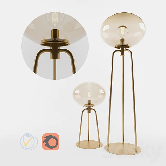 Ulivi Floor and Table Lamps 3ds Max