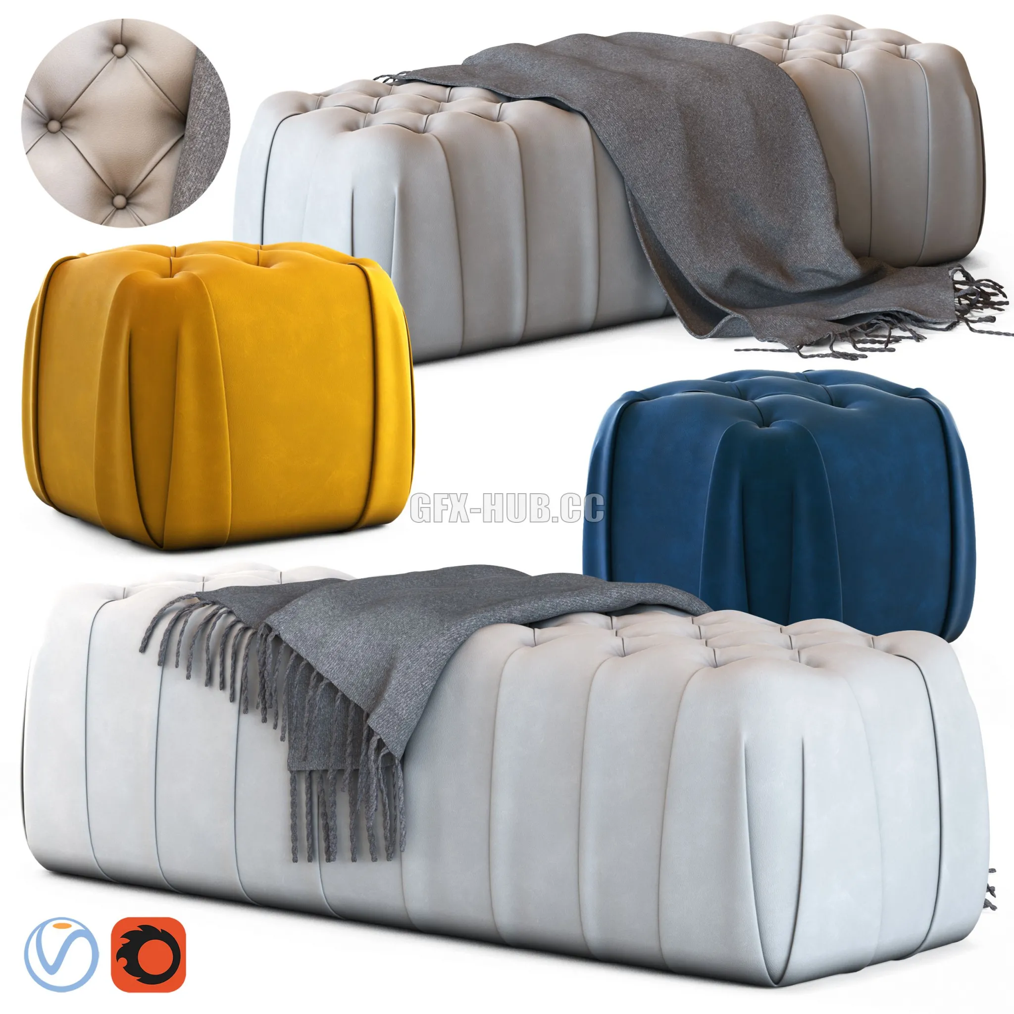 Ulivi Fly Poufs 3dsMax Model