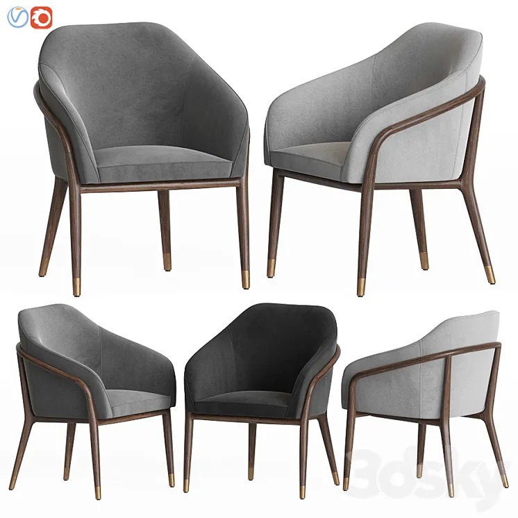 Ulivi Salotti Melodie Dining Chair Artemest 3DS Max