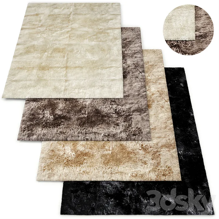 Ultra-Luxe New Zealand Sheepskin Rug RH Collection 3DS Max