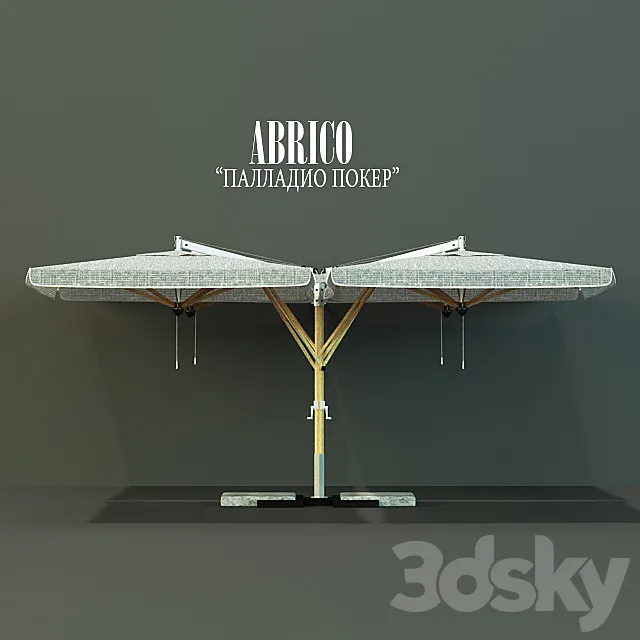 Umbrella Abrico “Palladio Poker.” Cantilever umbrella. 3DS Max Model